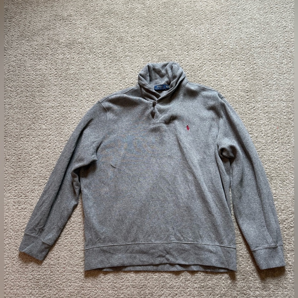 Ralph Lauren Gray Shawl Collar Pullover